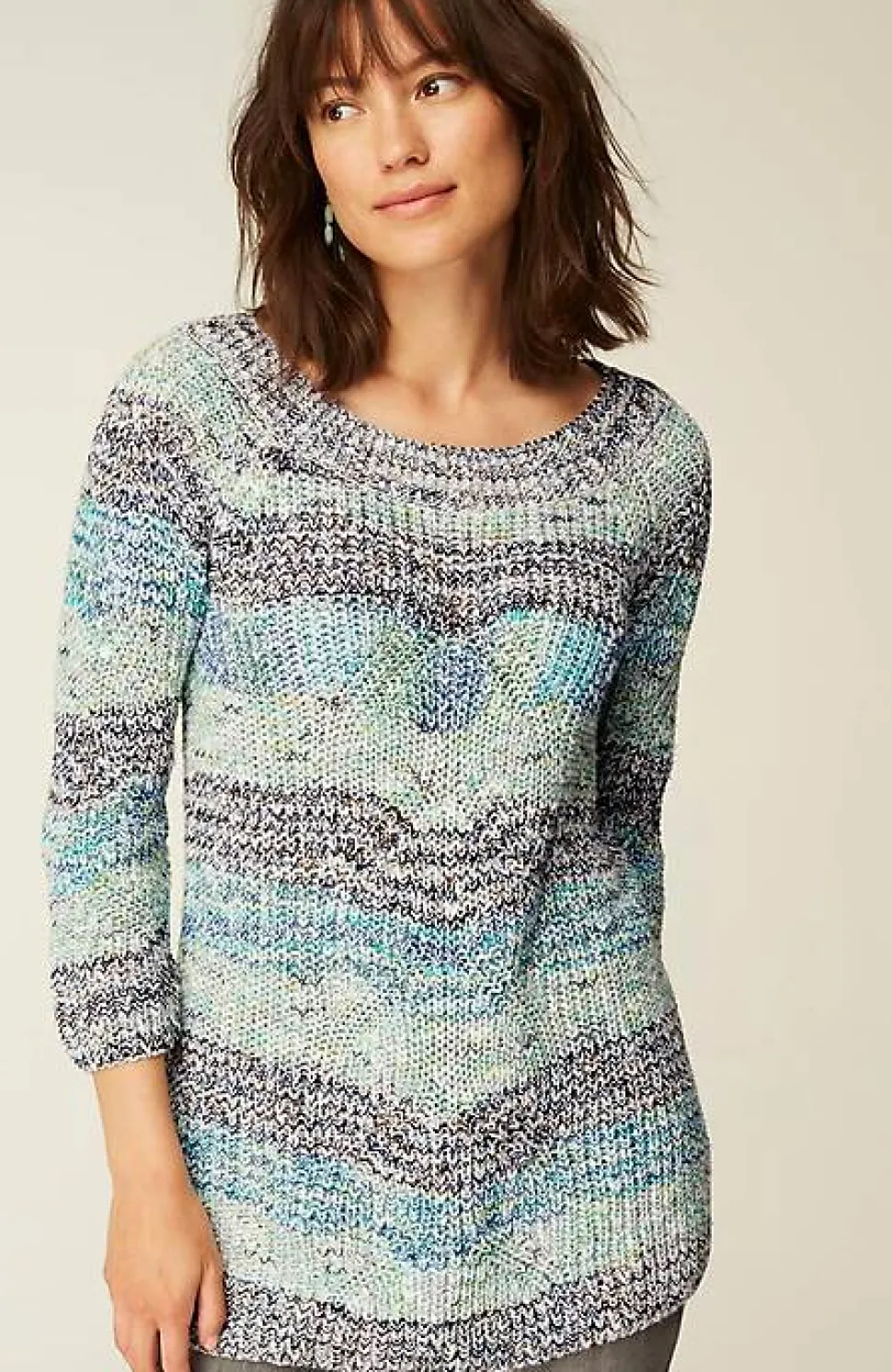 Textured Convertible-Shoulder Sweater | Jjill
