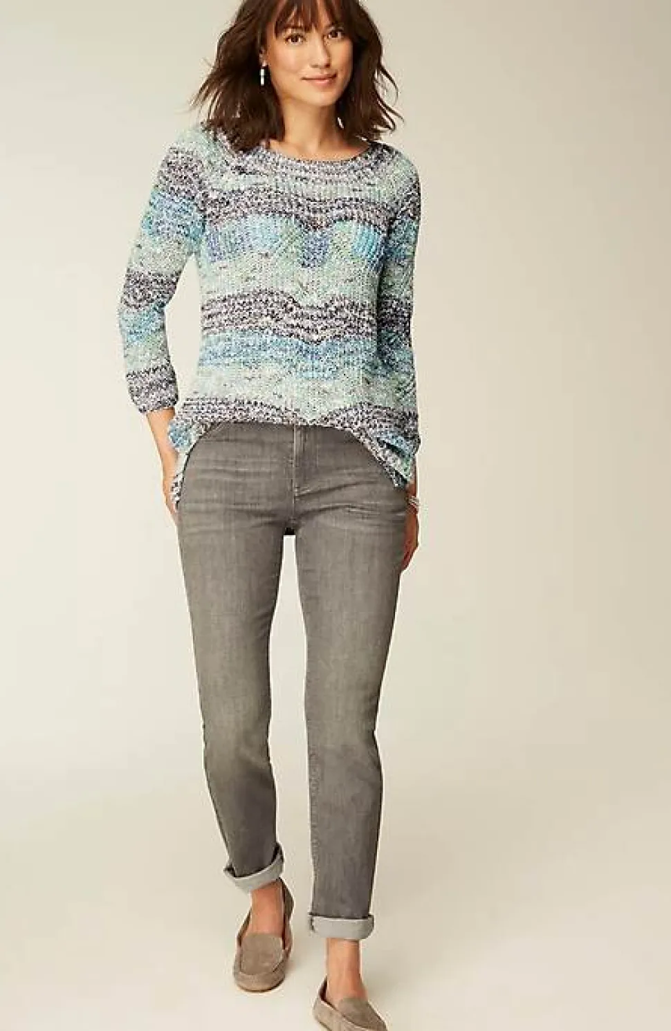 Textured Convertible-Shoulder Sweater | Jjill