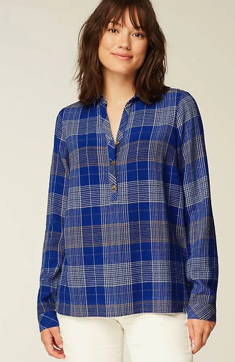 Textured Plaid Popover | Jjill