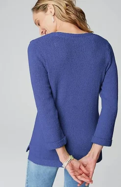 Textured 3/4-Sleeve Pullover Sweater | Jjill