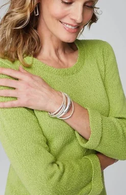 Textured 3/4-Sleeve Pullover Sweater | Jjill
