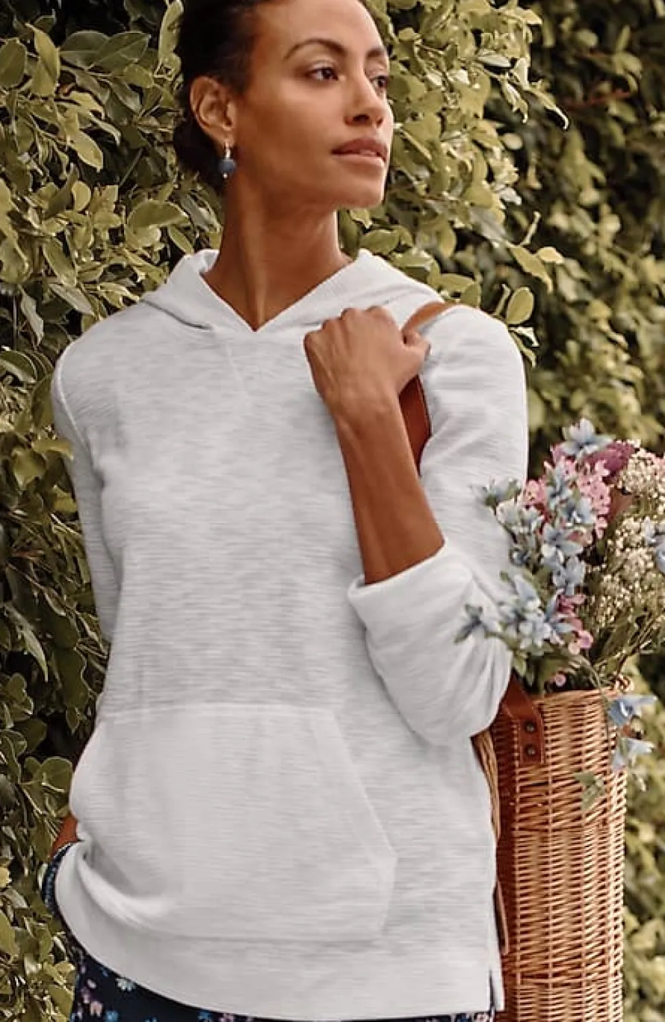 Textured-Cotton Hoodie | Jjill