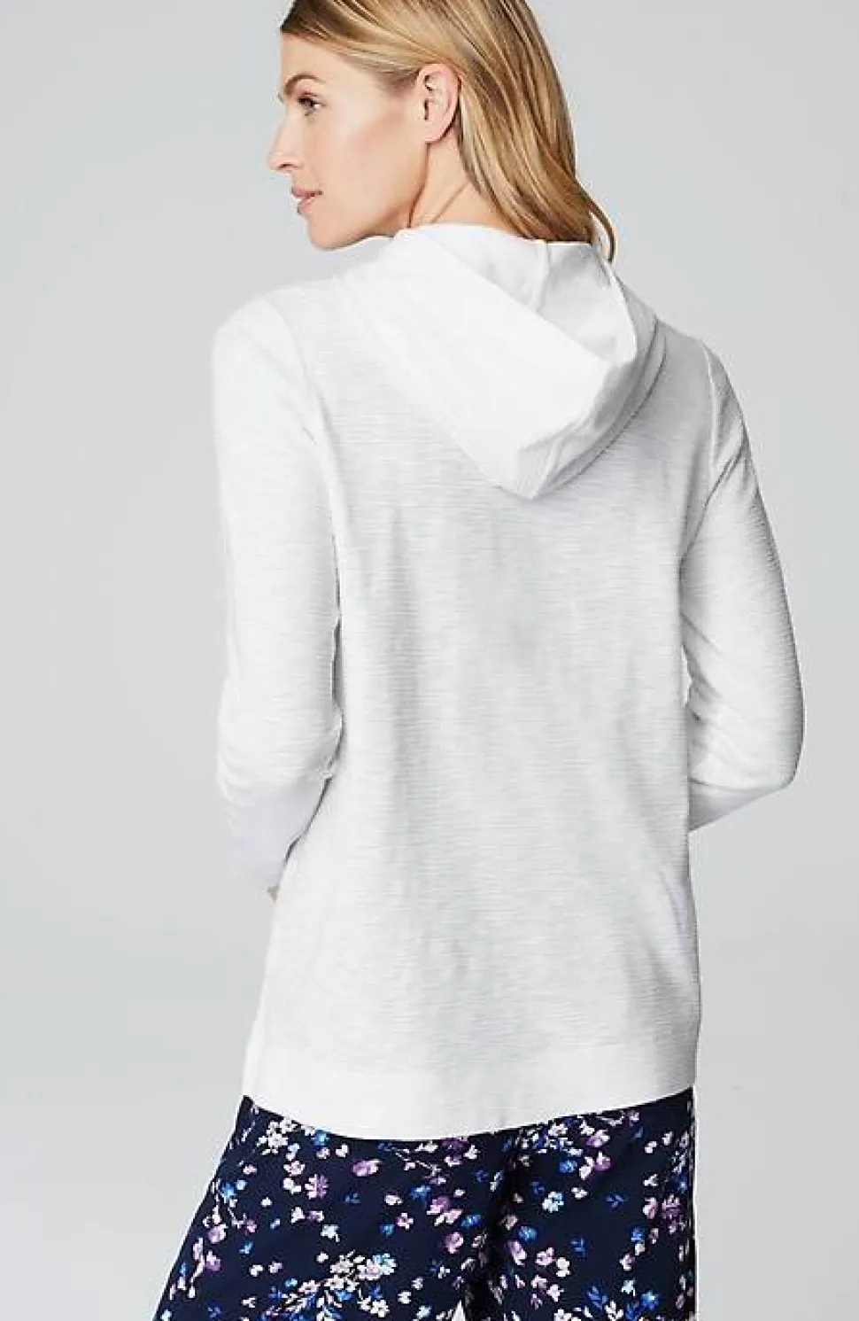 Textured-Cotton Hoodie | Jjill