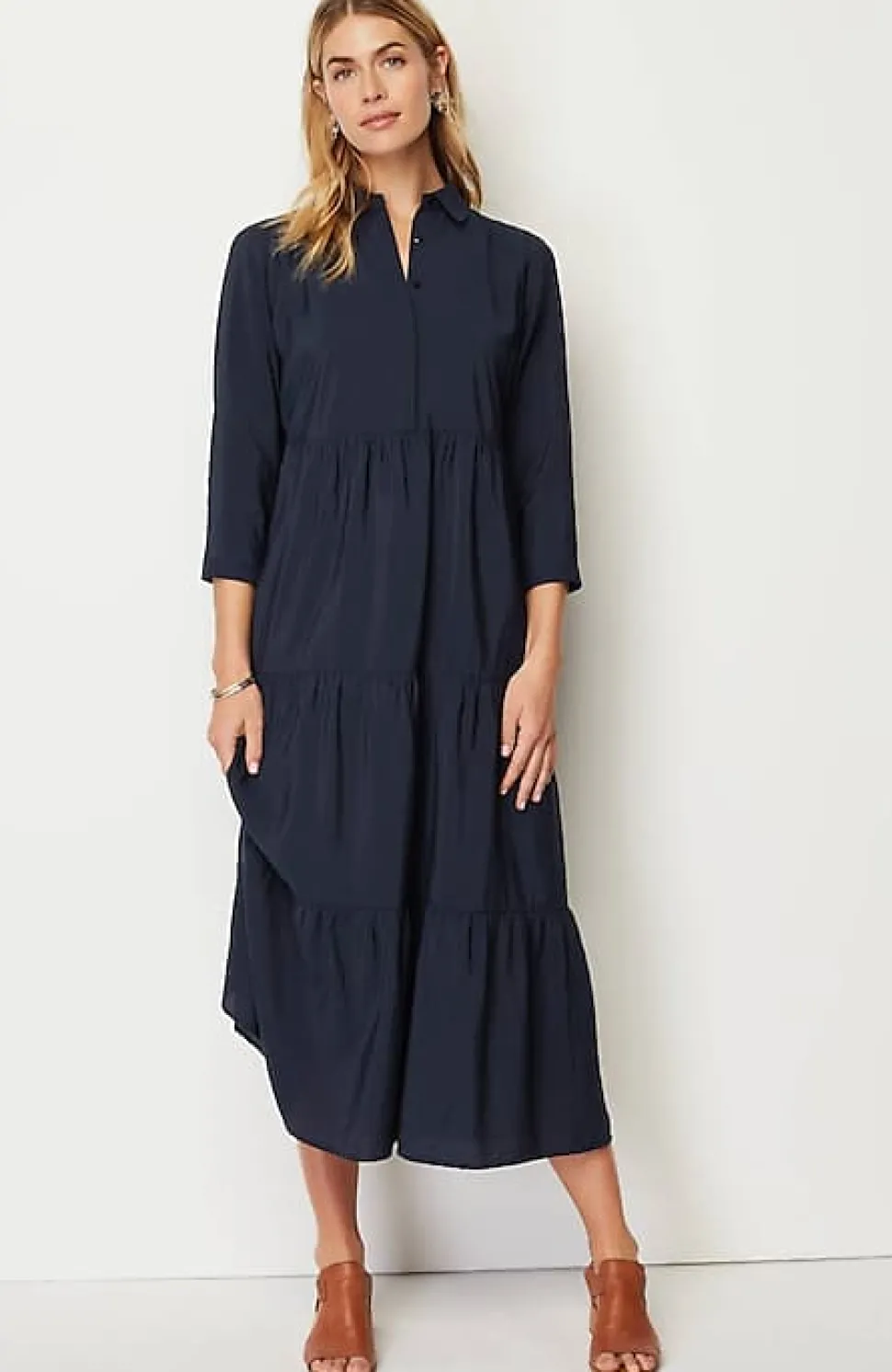 Tiered Maxi Shirtdress | Jjill