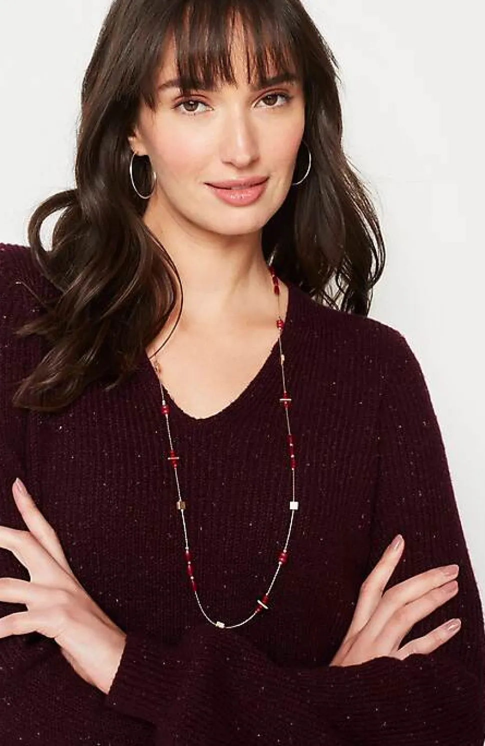 Tweed V-Neck Sweater | Jjill