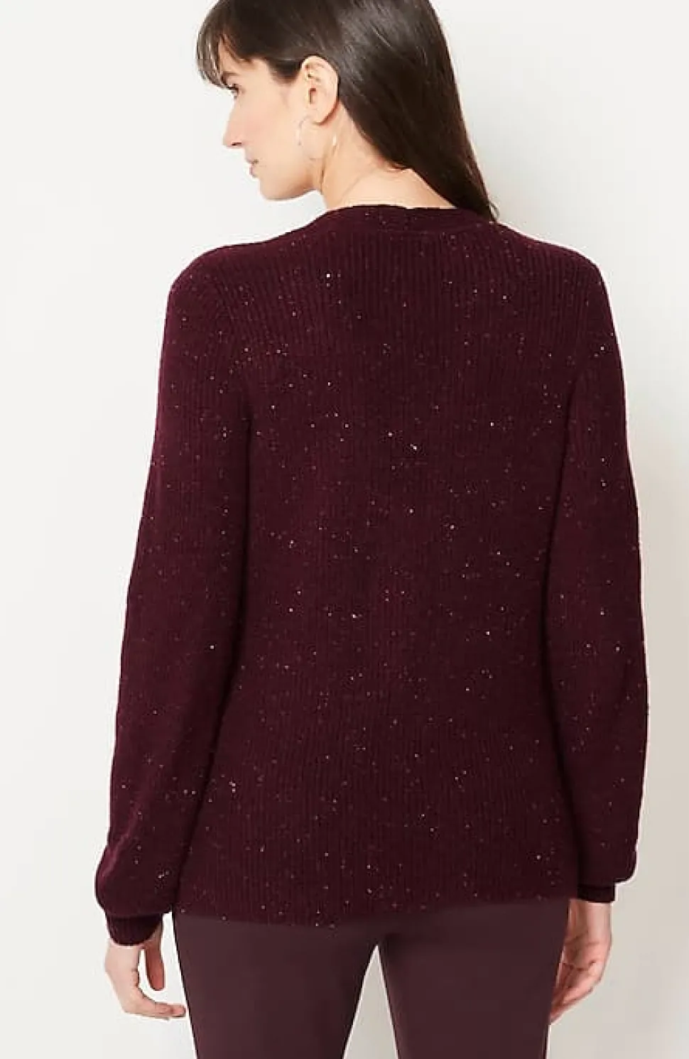 Tweed V-Neck Sweater | Jjill
