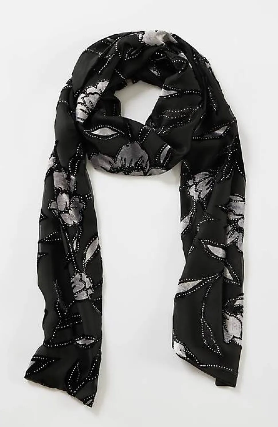 Velvet Burnout Metallic-Printed Scarf | Jjill