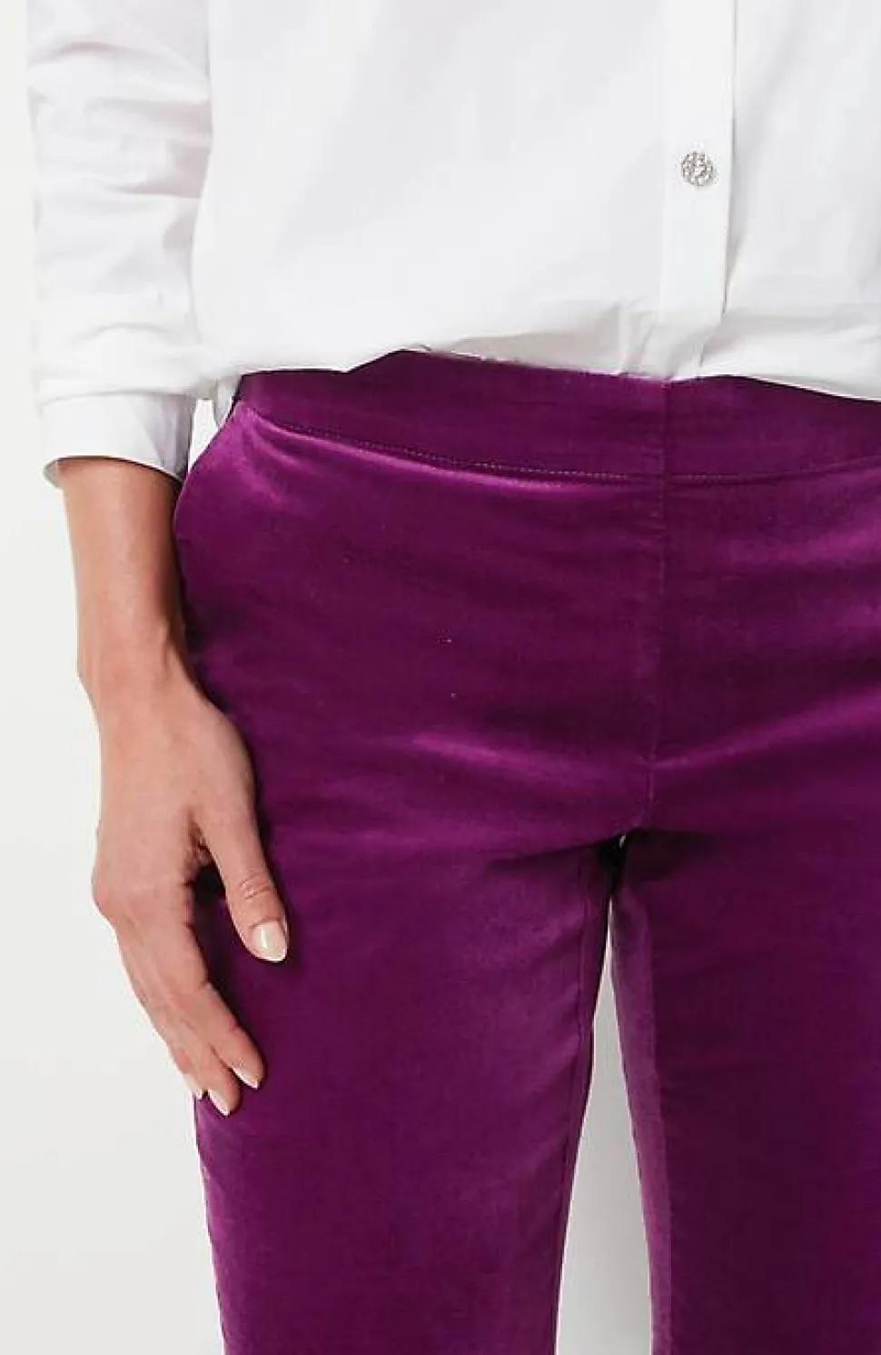Velveteen Stretch Slim-Leg Pants | Jjill