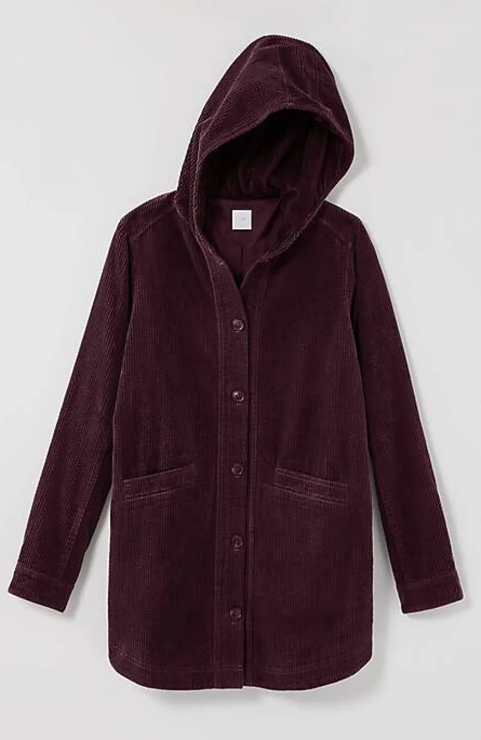 Velvet-Hooded Tumble-Cord Jacket | Jjill