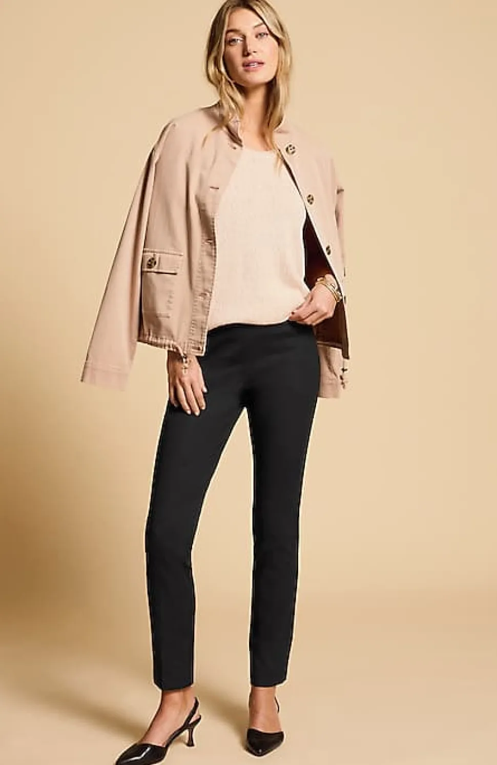 Versatile Cotton-Stretch Slim-Leg Pants | Jjill