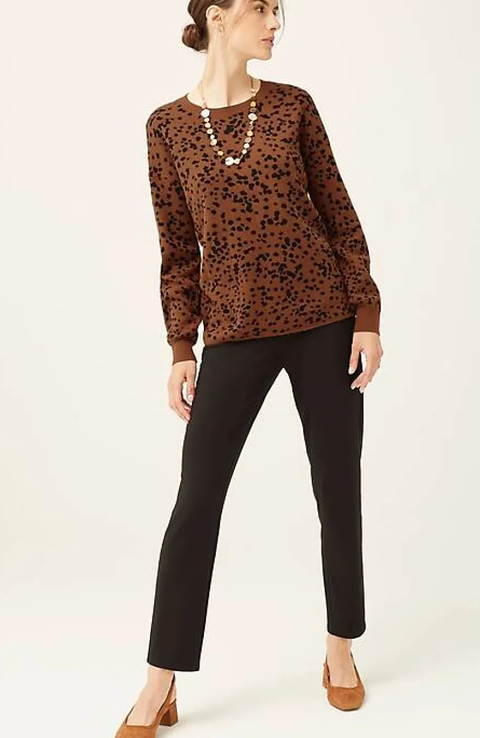 Wearever Abstract-Leopard Sweater | Jjill