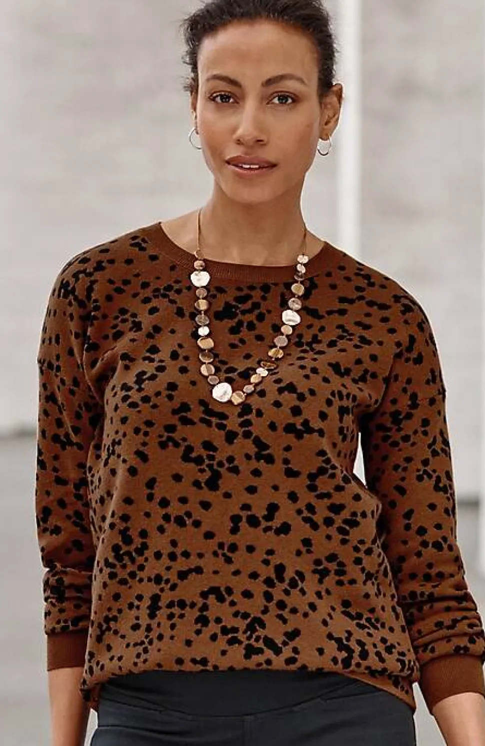 Wearever Abstract-Leopard Sweater | Jjill