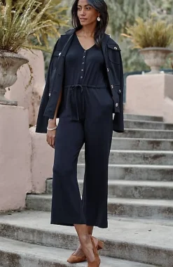 Wearever Button-Front Jumpsuit | Jjill