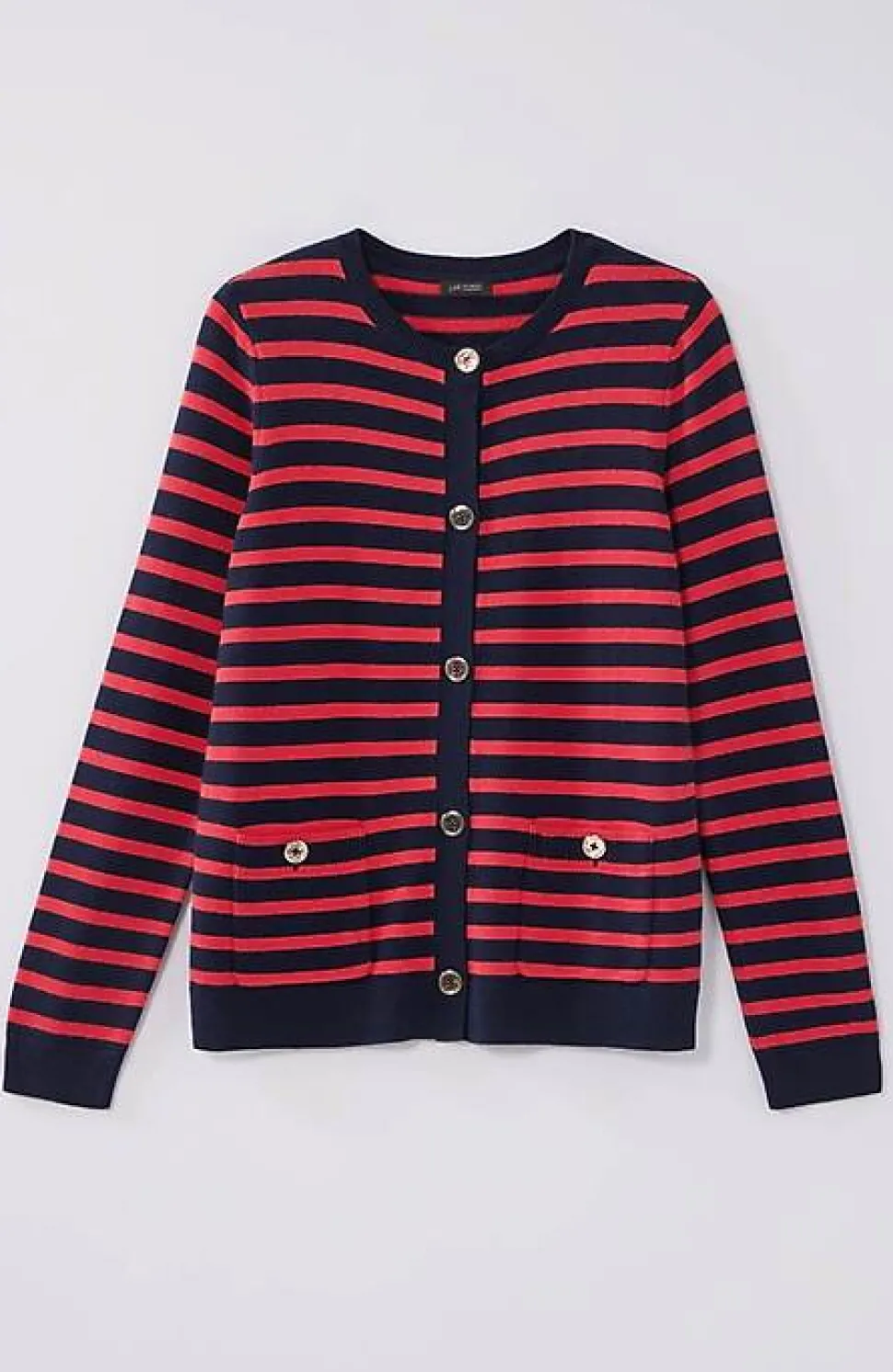 Wearever Button-Front Striped Cardi | Jjill