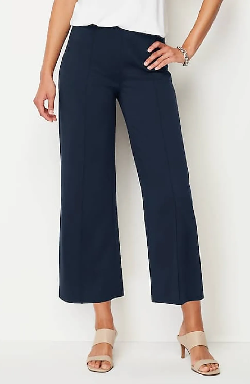 Wearever Double-Face Jersey Pintucked Crops | Jjill