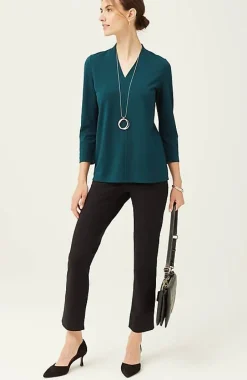 Wearever Double-Face Jersey V-Neck Top | Jjill