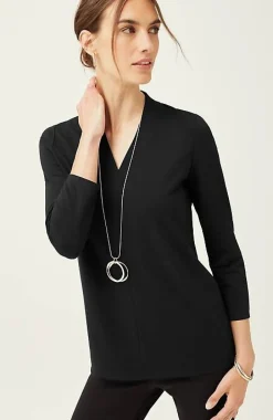 Wearever Double-Face Jersey V-Neck Top | Jjill
