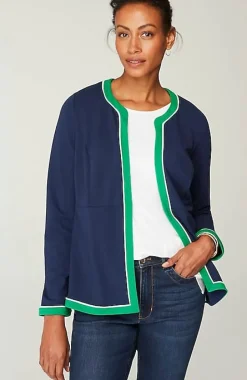 Wearever Double-Face Jersey Contrast-Trim Jacket | Jjill