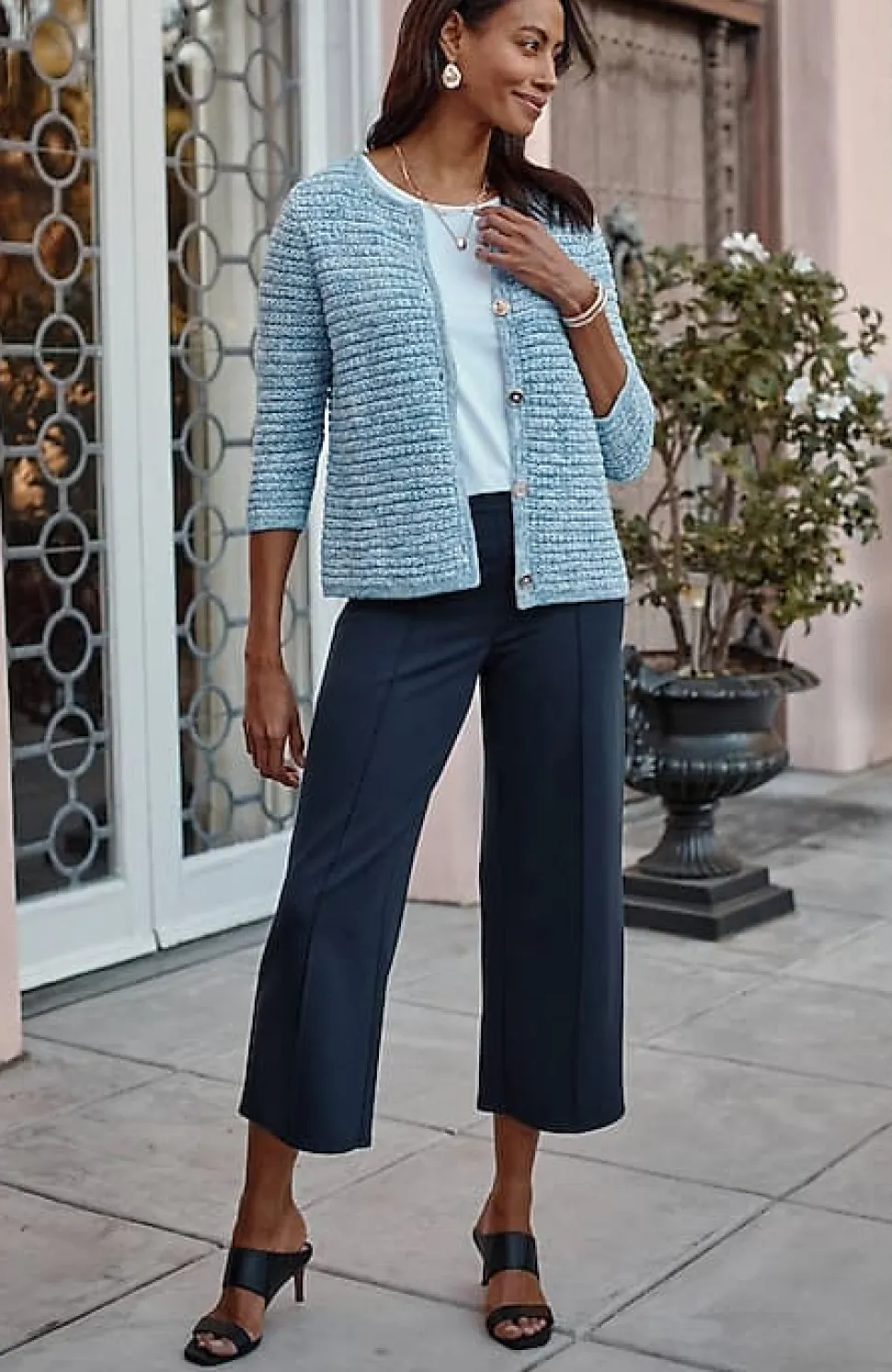 Wearever Double-Face Jersey Pintucked Crops | Jjill