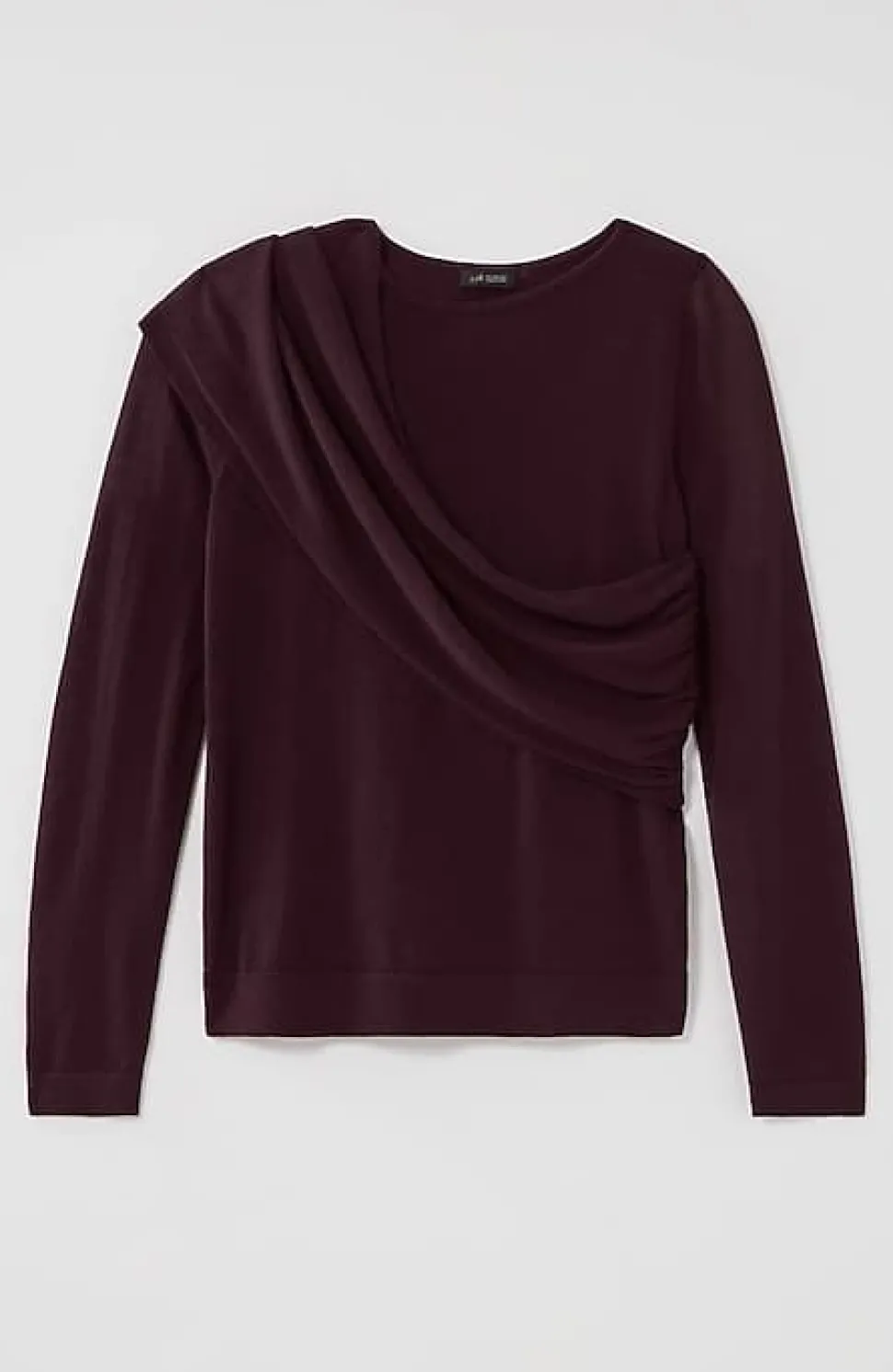 Wearever Draped-Overlay Merino Sweater | Jjill