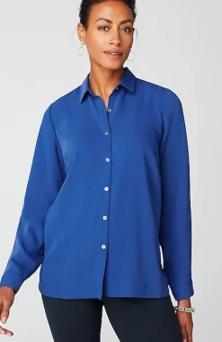 Wearever Easy-Care A-Line Button-Front Shirt | Jjill