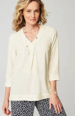 Wearever Easy-Care Front-Pleated Top | Jjill