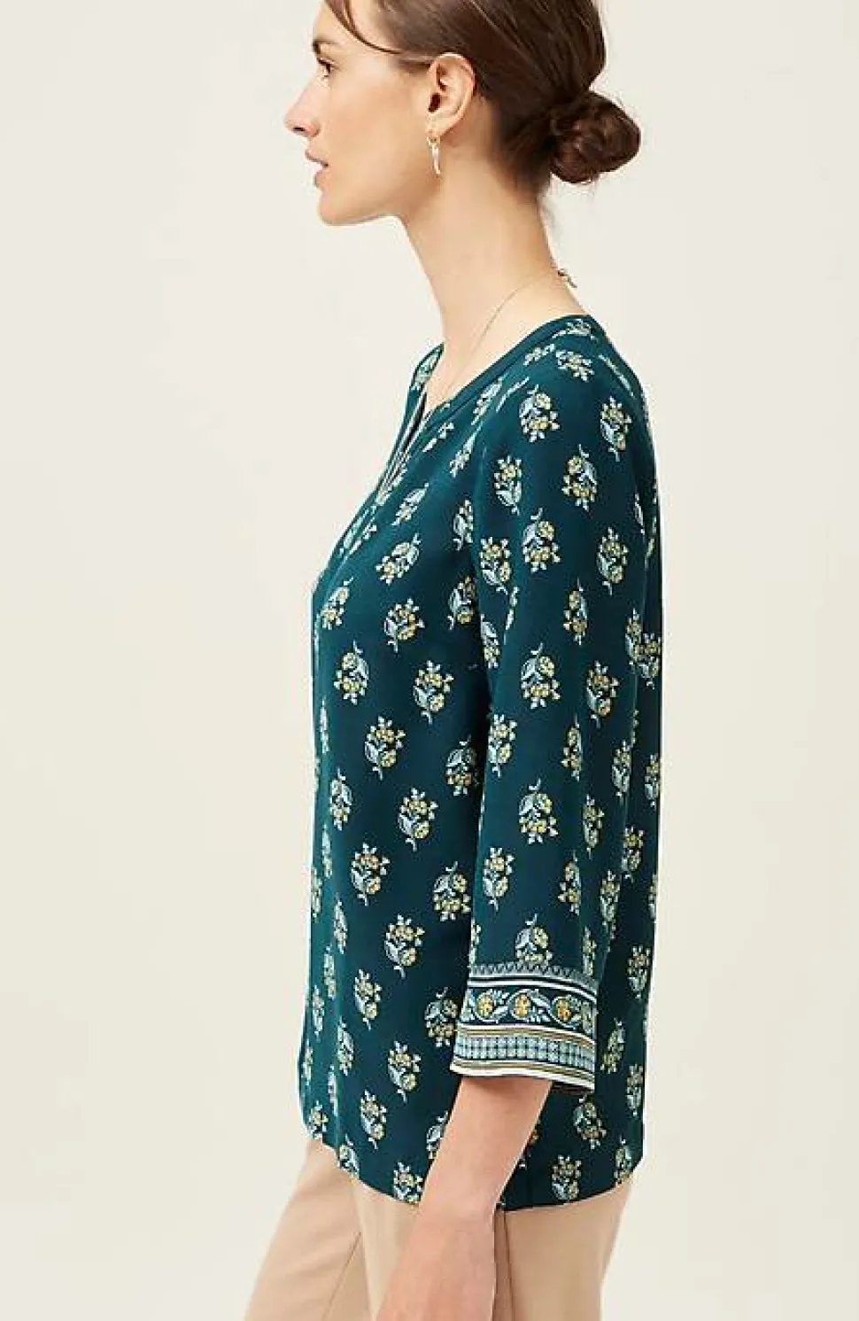Wearever Easy-Care Printed U0026 Bordered Top | Jjill