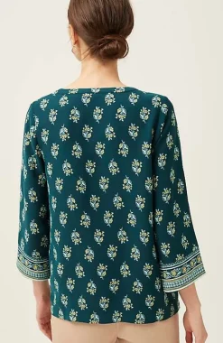 Wearever Easy-Care Printed U0026 Bordered Top | Jjill