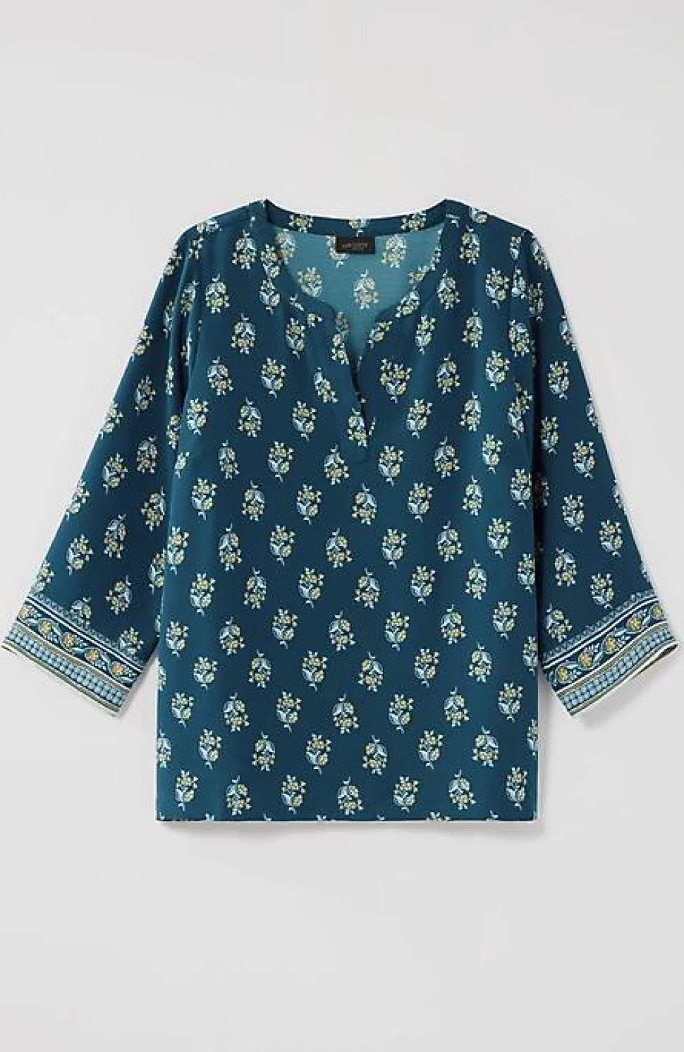 Wearever Easy-Care Printed U0026 Bordered Top | Jjill