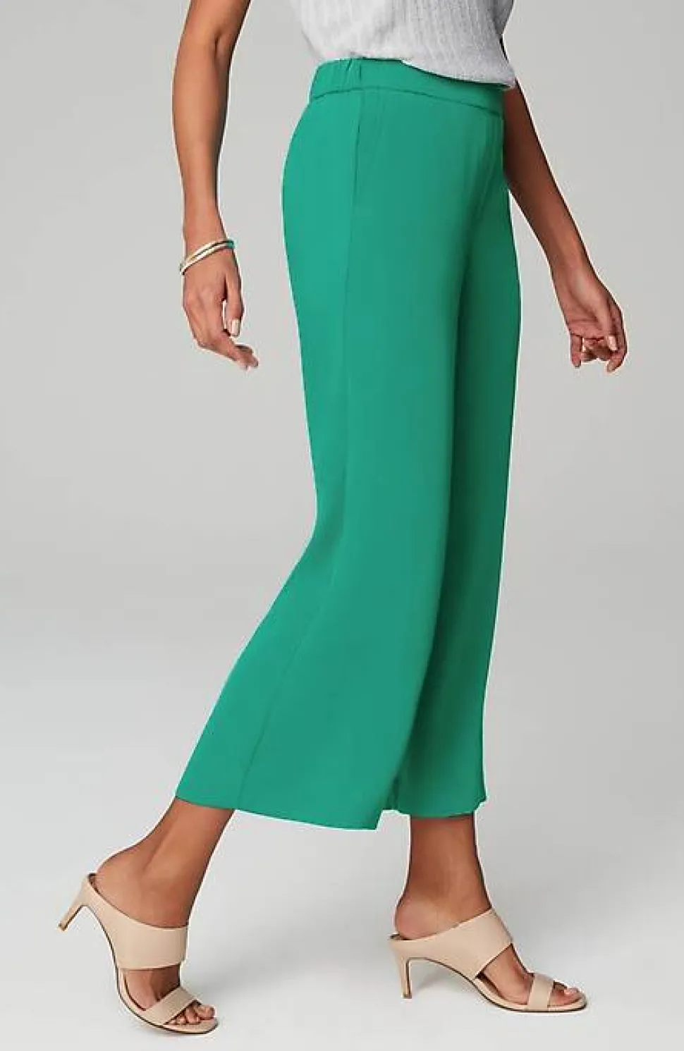 Wearever Easy-Care Woven Wide-Leg Crops | Jjill