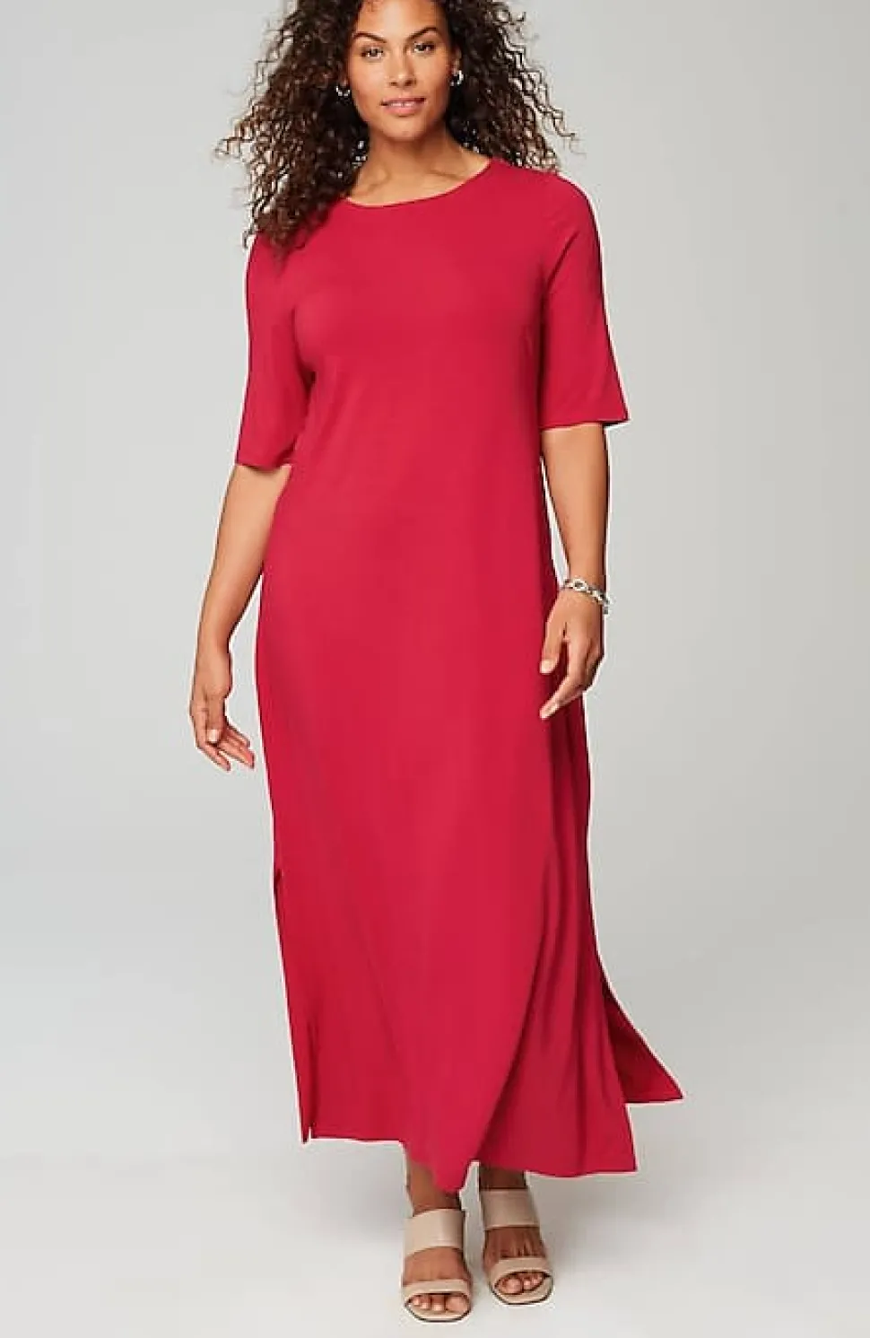 Wearever Elbow-Sleeve Maxi Dress | Jjill