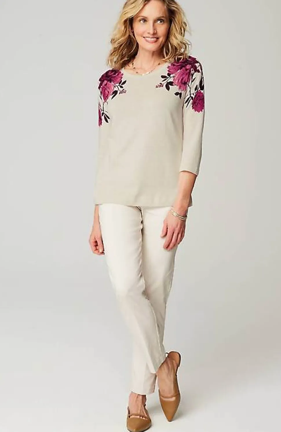 Wearever Garden Roses Sweater | Jjill