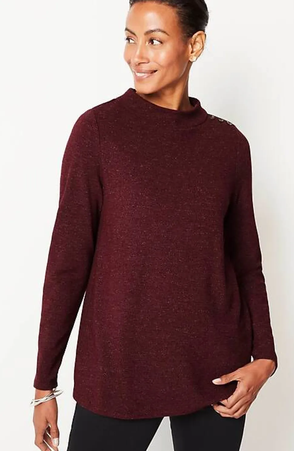 Wearever Mock-Neck Ottoman Top | Jjill