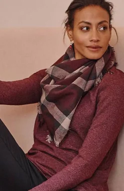Wearever Neutral Plaid Triangle Scarf | Jjill