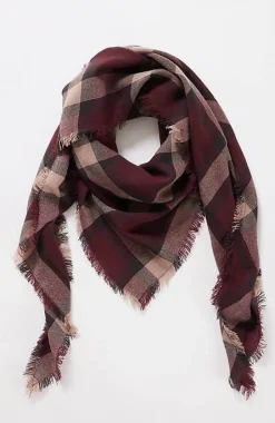 Wearever Neutral Plaid Triangle Scarf | Jjill