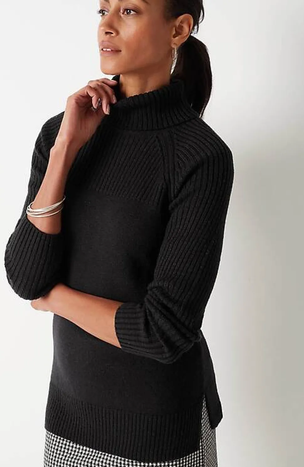 Wearever Placed-Rib Sweater | Jjill