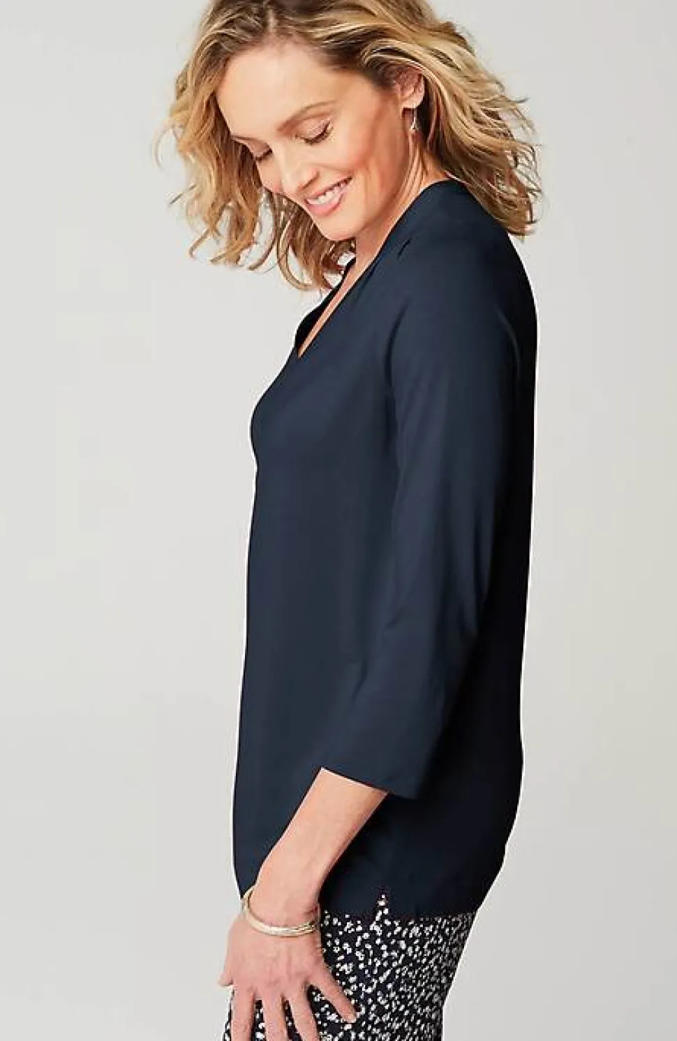 Wearever Pleated V-Neck Top | Jjill