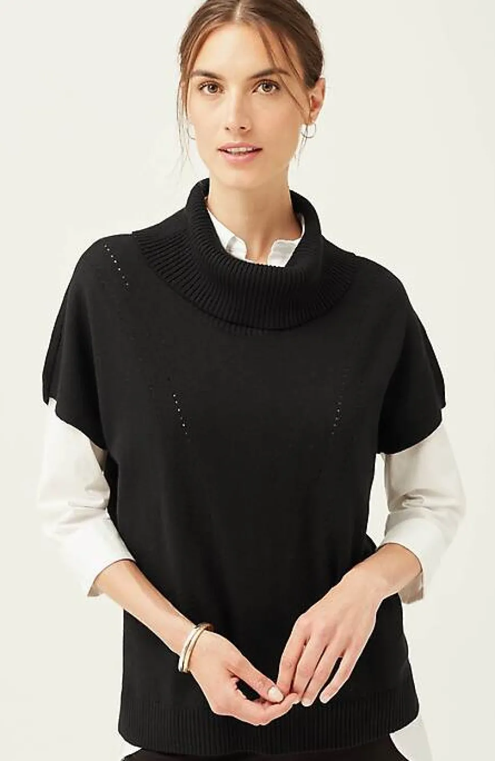 Wearever Pointelle Short-Sleeve Sweater | Jjill