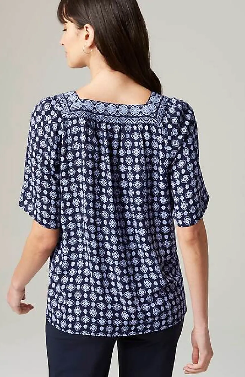 Wearever Shirred Square-Neck Top | Jjill