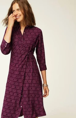 Wearever Shirred Tie-Front Dress | Jjill