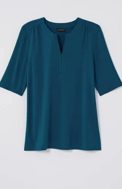 Wearever Shirred-Shoulder Top | Jjill