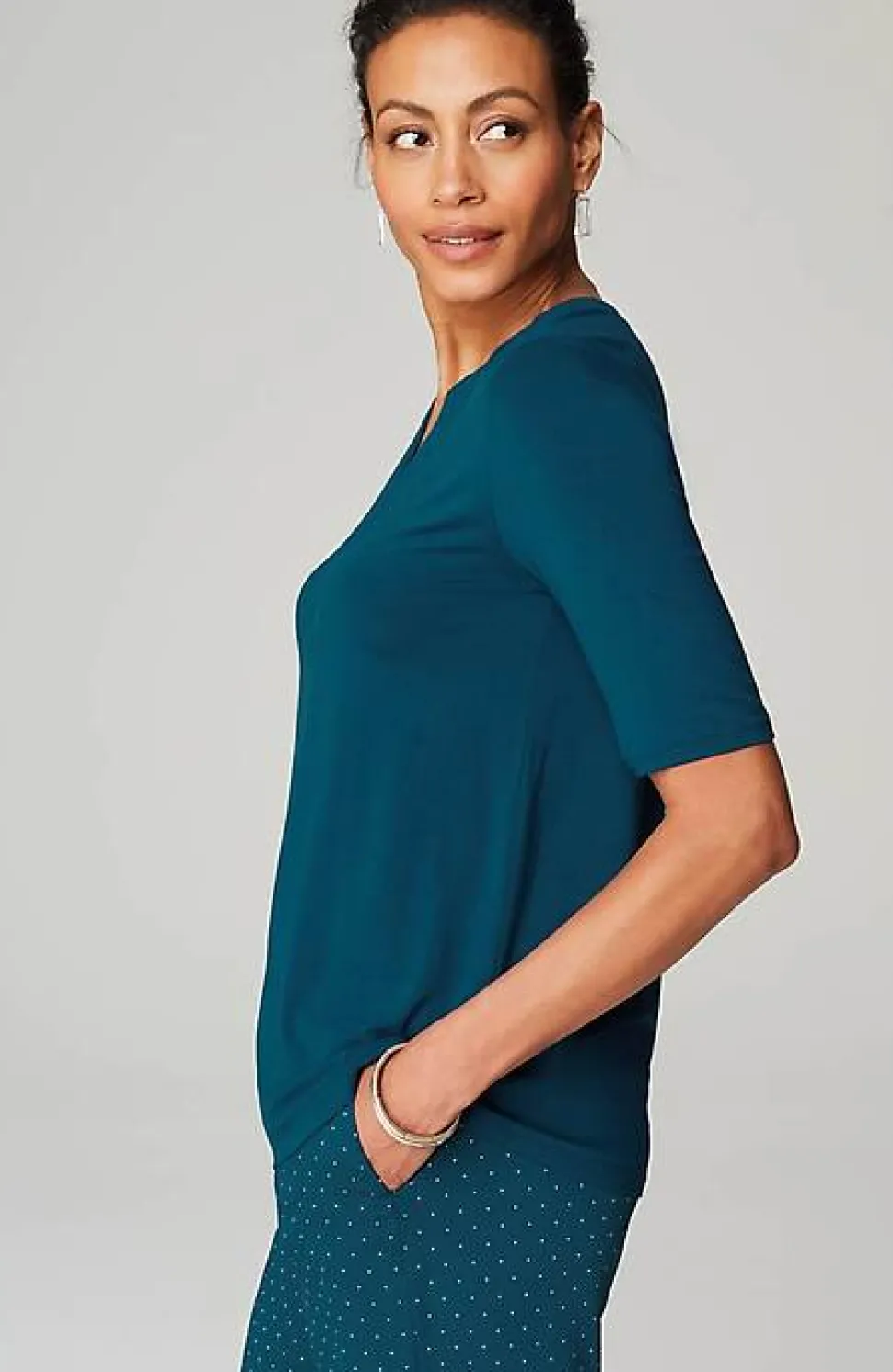 Wearever Shirred-Shoulder Top | Jjill