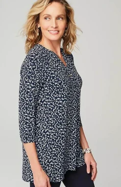 Wearever Shirred-Yoke Split-Neck Tunic | Jjill