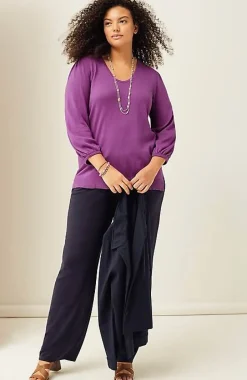 Wearever Silk-Blend Blouson-Sleeve Sweater | Jjill