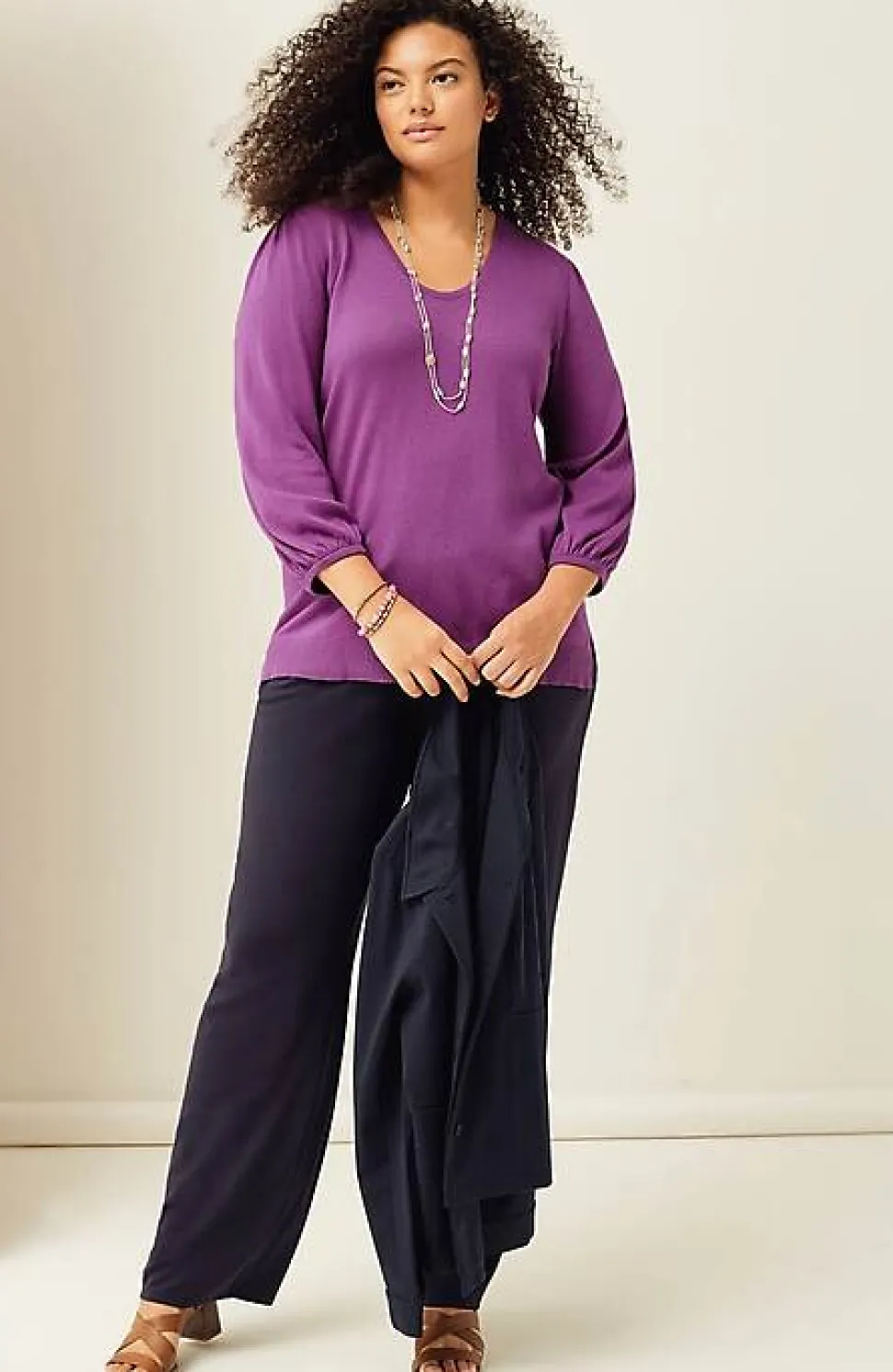 Wearever Silk-Blend Blouson-Sleeve Sweater | Jjill
