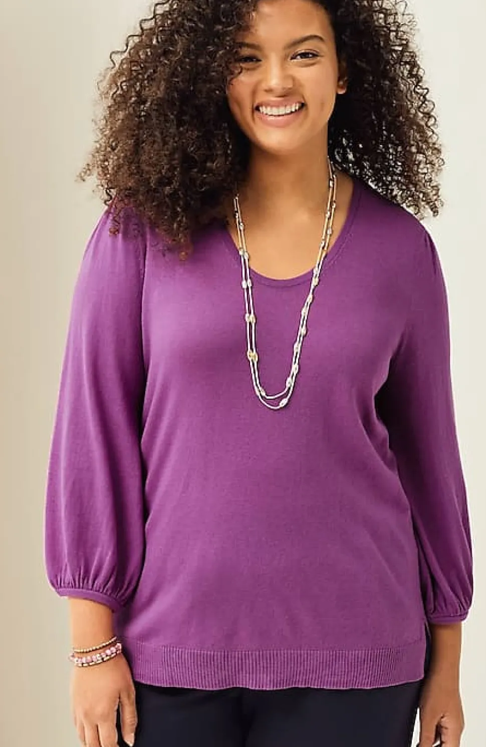 Wearever Silk-Blend Blouson-Sleeve Sweater | Jjill