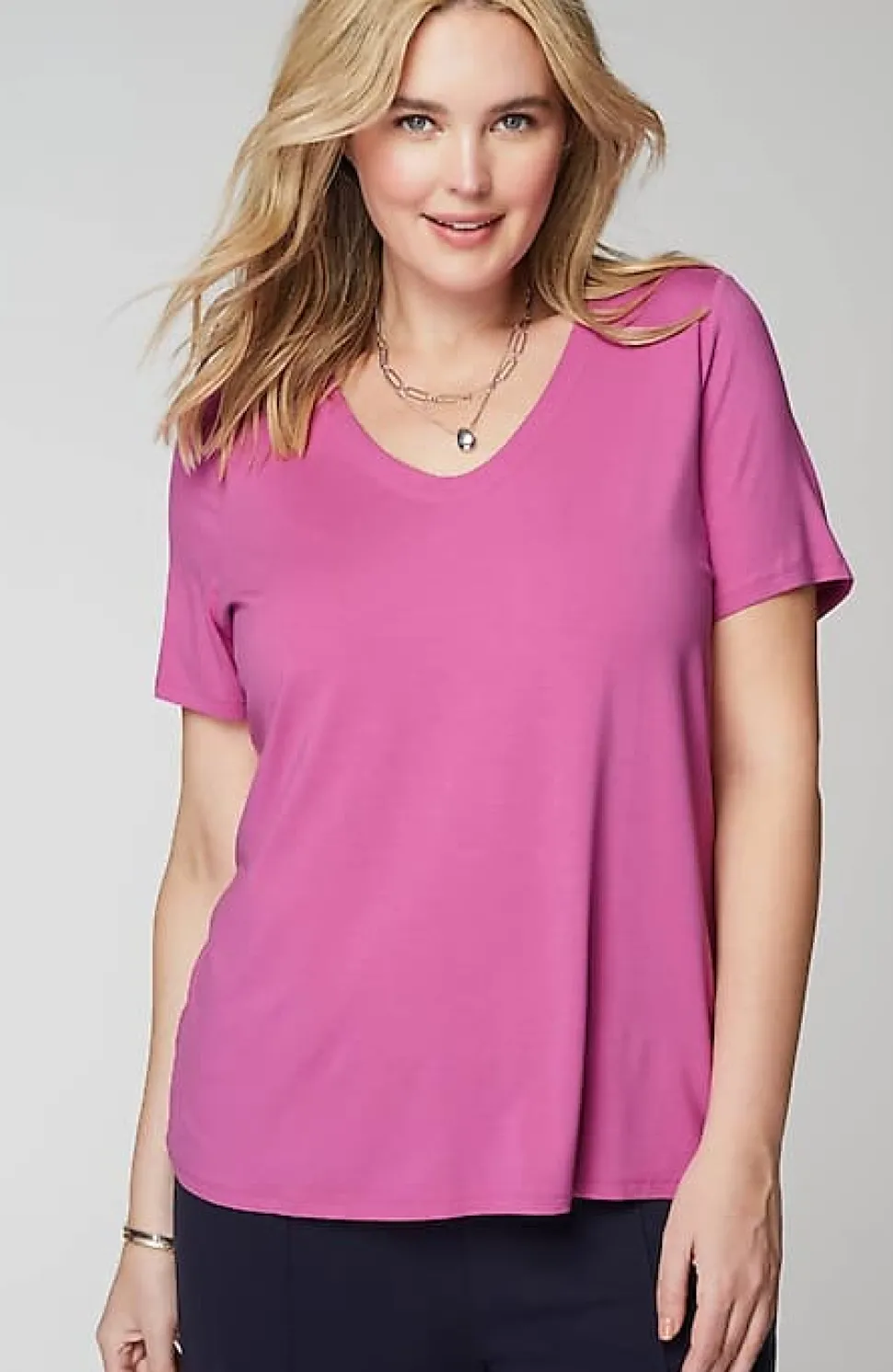 Wearever Soft-V-Neck Tee | Jjill