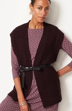 Wearever Textured Open-Front Sweater-Vest | Jjill