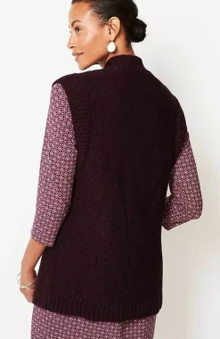 Wearever Textured Open-Front Sweater-Vest | Jjill