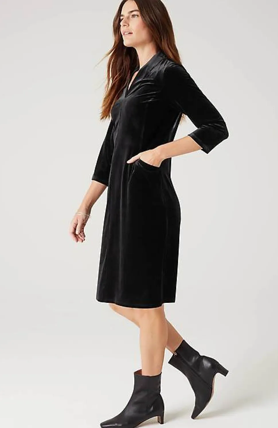 Wearever Velvet-Knit Dress | Jjill